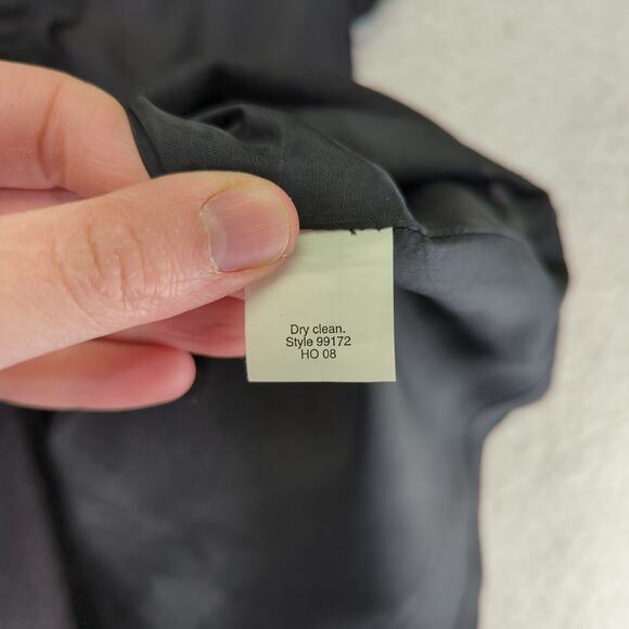 J.Crew Y2K Black Shift Dress Sz 6 100% Wool Ruffle Short Sleeve Midi Knee Length - Picture 8 of 8